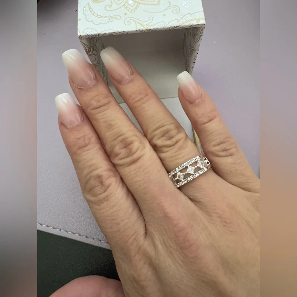 Charter Club Silver Plated Cubic Zirconia Ring size 8